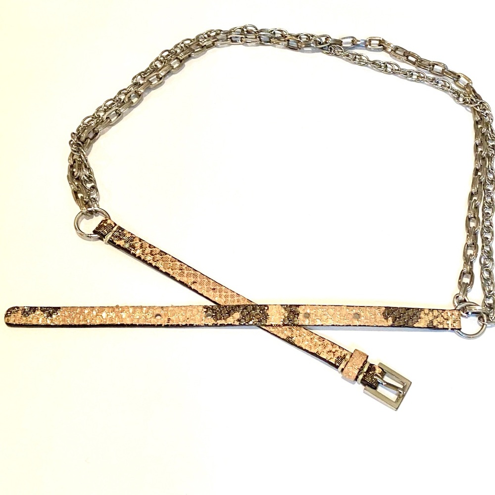 Leather and Chain Belt